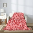 thumbnail image 2 of Sigee Red Hibiscus Flower for Flannel Blanket - Ultra-Soft, Warm and Cozy, Perfect for Couch, Bed, or Travel-60"x50", 2 of 6