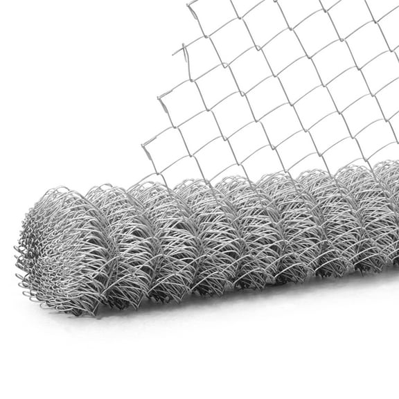 Fencer Wire 11.5 Gauge Galvanized Steel Chain Link Fence Fabric, Diamond Mesh Size 2-3/8 Inch, Galvanized Fencing Wire Roll for Home Improvement and Animals Enclosure (6ft. x 50ft.)