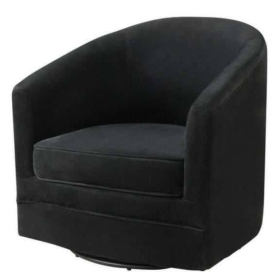 Spaco Assembly Accent Chair, Accent Oversized Comfy Reading Chair with 360-Degree Swivel Metal Base, Thick Padded Cozy Lounge Chair for Living Room, Bedroom, Dorm, Navy