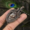 thumbnail image 3 of Natural Crazy Lace Agate Gemstone Copper Wire Wrap Gift Pendant 2.56", 3 of 5