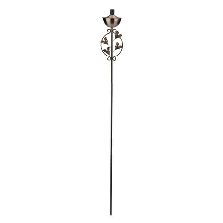 64 5 Brushed Copper Fl Motif Outdoor Patio Garden Oil Lamp Torch Canada Outdoor Patio Garden Oil Lamp Torch, Outdoor Patio Oil Lamps