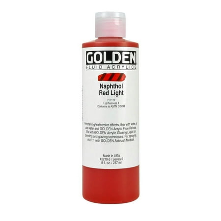 UPC: 0738797221055 | Golden Fluid Acrylic Paint 8 Oz Naphthol Red Light