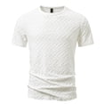 thumbnail image 1 of SOMOWI Men's Tops, Tees & Blouses Summer With Embossed Design Daily Wear Vacation White Going Out Fall Tops M, 1 of 4