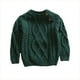 thumbnail image 2 of Cowsor Toddler Neck Ribbed Knit Sweater Baby Boys Girls Fall Winter Cozy Soft Warm Pullover Chunky Striped Sweatshirt, 2 of 5