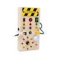 thumbnail image 2 of Tablero ocupado con interruptor de luces, tablero sensorial de madera LED, juguetes Montessori, juguetes educativos de aprendizaje, juguetes de viaje, patrón de nota Sunnimix Material de tablero ocupado, 2 of 8