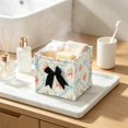 thumbnail image 6 of 1 Pcs Square Desktop Cosmetic Storage Basket, Multi-Functional Small Organizer Container, 6x6x6in Neat Storage Bin for Vanity Bedroom Countertop Sundry Classification, 6 of 7