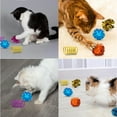 thumbnail image 2 of OUSITAID 30Pcs Cat Spring Toys Plastic Spiral Spring Plush Chew Ball Colorful Crinkle Ball for Indoor Cats Interactive Cat Chew Toys, 2 of 7