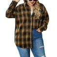 thumbnail image 3 of Fantaslook Plus Size Flannel Plaid Shirts for Women Long Sleeve Button Down Shirts Casual Loose Blouses Tops, 3 of 9