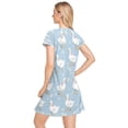 thumbnail image 4 of Women's Sleep Dress Nightgown with Short Sleeves Small Geese and Daisies Sleepwear Sizes S-2X, 4 of 6