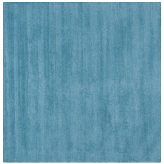 SAFAVIEH Himalaya Rachelle Solid Wool Area Rug, Blue, 4' x 4' Square
