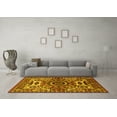 thumbnail image 3 of Ahgly Company Machine Washable Indoor Rectangle Oriental Yellow Industrial Area Rugs, 7' x 9', 3 of 4