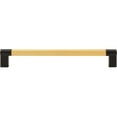 thumbnail image 2 of Stone Harbor Hardware Urban Cabinet Pull, 192 Millimeters, Satin Brass with Matte Black Ends, 2 of 3