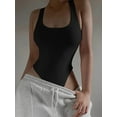 thumbnail image 1 of Body de punto sin mangas para mujer, Tops sexys ajustados con hombros descubiertos, corpiño informal de calle para discoteca, 1 of 5