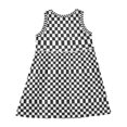 thumbnail image 3 of Girls Dress Square Black and White Grid Sleeveless Dress for Girls Hem A-Line Casual Sundress, 3 of 7