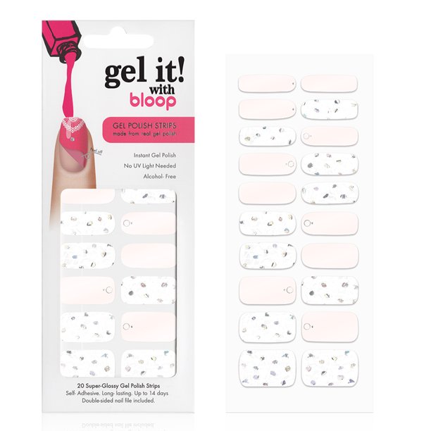 Bloop fully cured Real Gel Nail Polish Strips, Broken Glass, No UV/LED