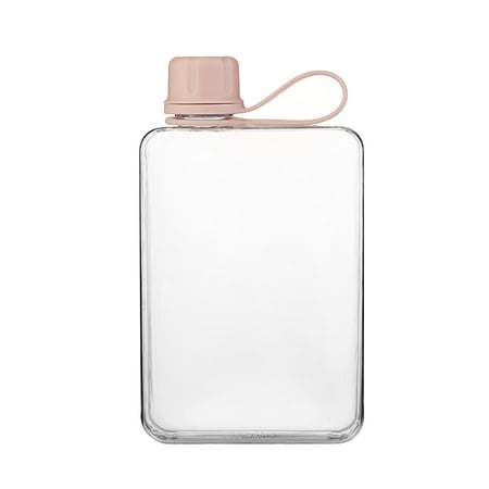 

LIJCC Portable Cup Small Fresh Portable Flat Bottle Plastic Cup Flat Water Bottle Portable Slim Water Bottle Design Wallet Water Bottle Can Be Put Into Small Pockets Makeup Bags and Handbags