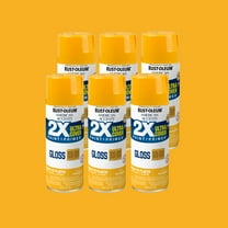 6 Pack, Marigold Rust-Oleum American Accents 2X Ultra Cover Gloss Spray Paint-327896, 12 oz