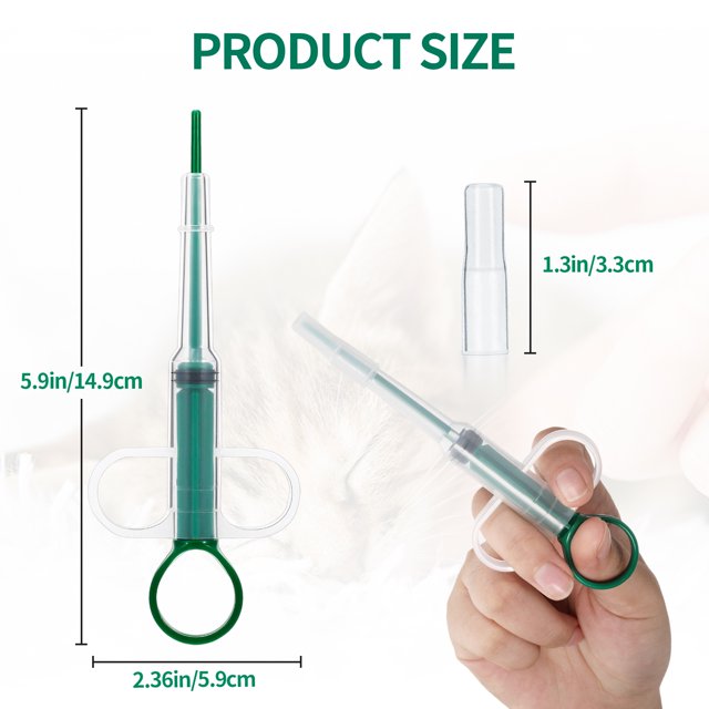 2Pcs Pet Feeding Tools Kit Universal Handheld Reusable Lightweight Pet Convenient Durable Push-Type Pills Dispensers Safety Convenient Liquid Feeder Household Shop