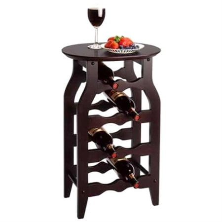 Bottle Oval Top Wine Rack - Winsome Wood 92825 Wine Rack with Oval Top - 8 x Bottle - 25