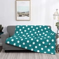 thumbnail image 6 of Throw Blanket for Couch - White Polka Dots With Teal Background Soft Comfy Lightweight Cozy Warm Throw Blanket, Fuzzy Plush Flannel Blanket & Throws for Sofa and Bed All Season, 6 of 8