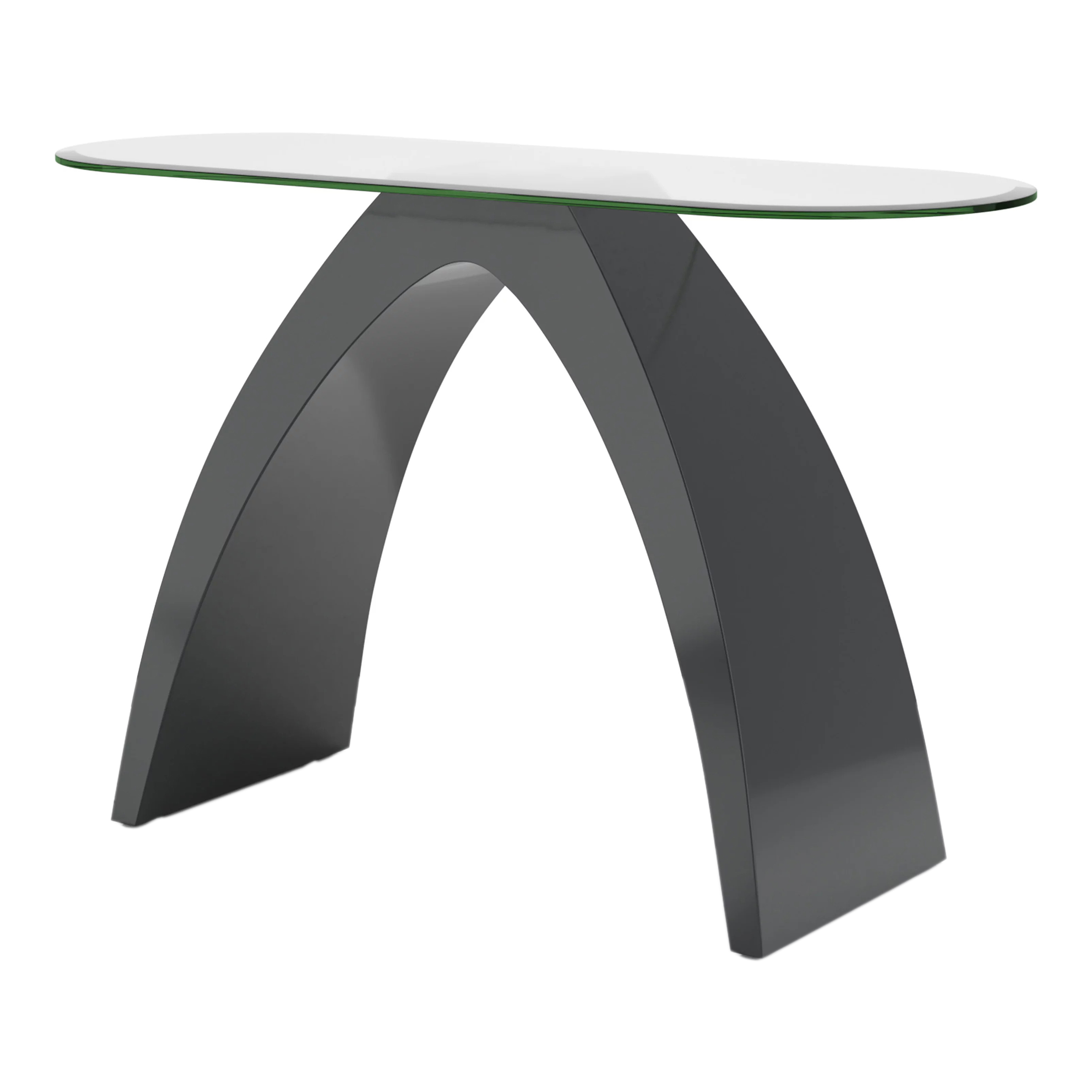 Furniture of America Maore Glass Top Console Table, Gray