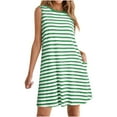 thumbnail image 2 of Kukoosong Summer Casual Sleeveless Crew Neck Striped Dress for Women with Loose Fit Breathable Knee-Length Dresses, 2 of 6