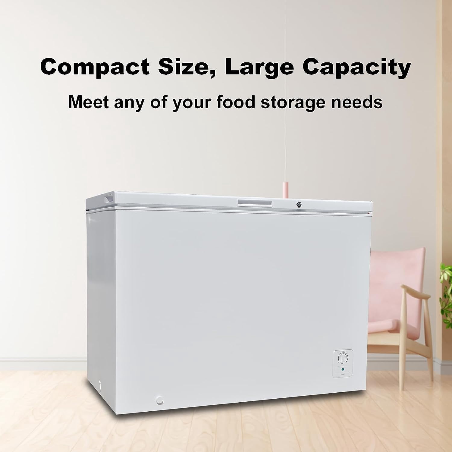 Smad Chest Freezer 10.5 Cu.Ft Large Deep Freezer Adjustable Thermostat Low Noise
