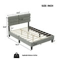 thumbnail image 7 of Full Wooden Bed with Fabric and Breathable Headboard, Upholstered Platform Bed Frame with 6 Wood Legs and Wooden Salts Support, No Box Spring Needed, Light Gray, 7 of 7