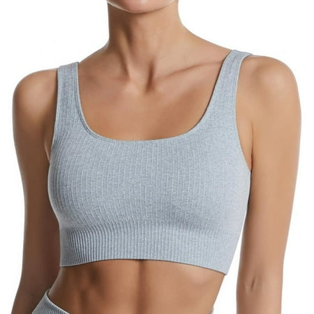 

Pretty Comy Women s Built Up Tank Style Sports Bra Ribbed Vest