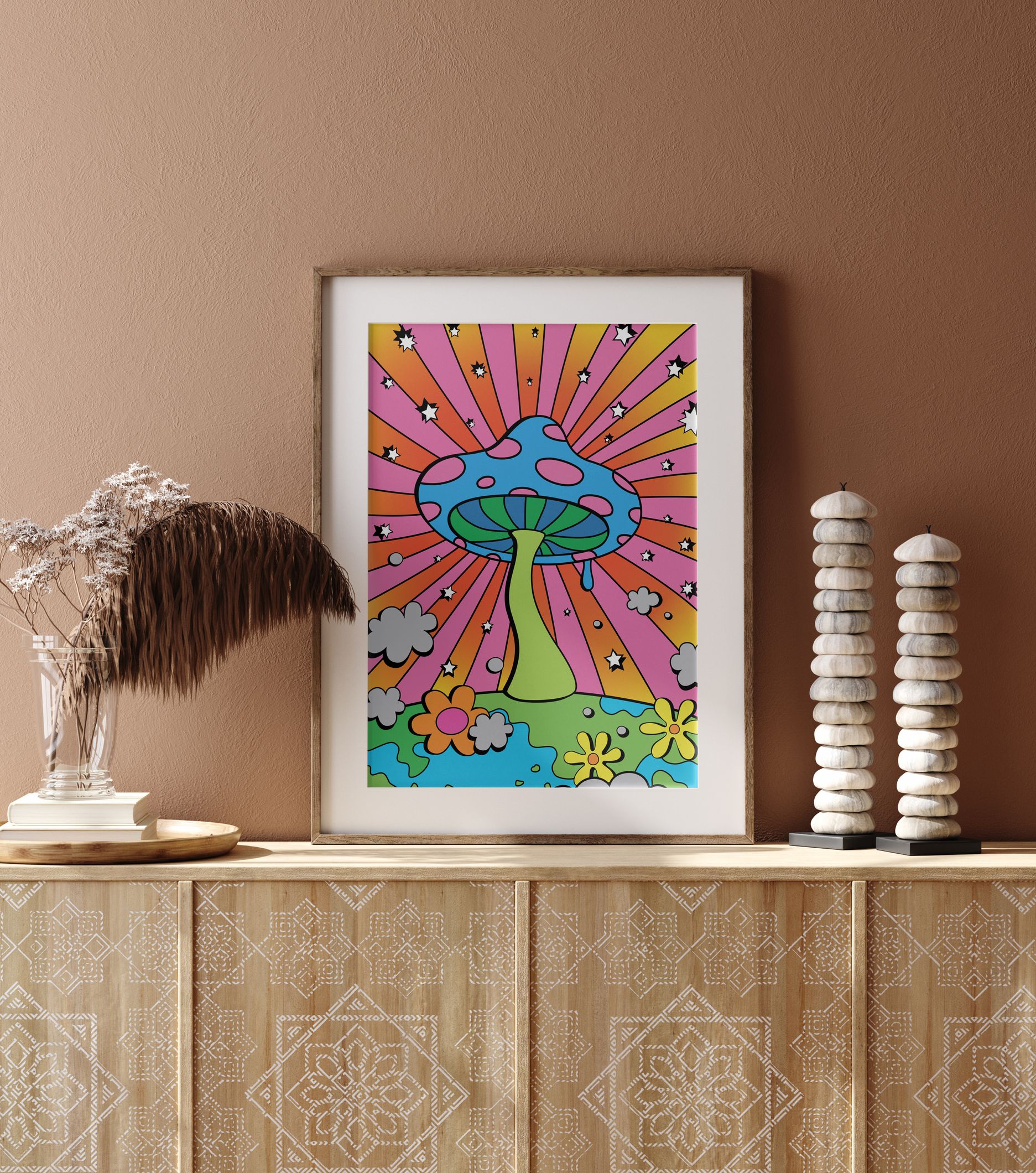 Haus and Hues Mushroom Poster Trippy Posters Indie Posters Posters for  Room Aesthetic Hippie Posters Mushroom Art 12