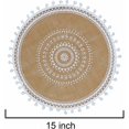 thumbnail image 2 of Dining Table Set of 4 Round White Ball Placemats Set of 4, Dining Winter Modern Beige Braided Dinner Boho Round Table and Placemats Autumn Circle Boho Runner Kitchen, 2 of 5
