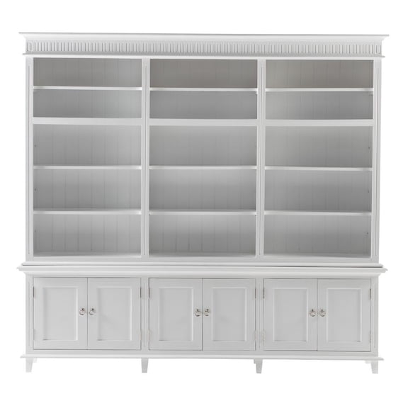 NovaSolo Triple-Bay Hutch Unit Skansen Solid Wood in White