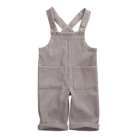 

IZhansean Toddler Kid Baby Boys Girls Corduroy Romper Jumpsuit Bib Pants Overalls Clothes Gray 2-3 Years