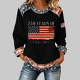 thumbnail image 2 of Womens Sweatshirts Women's 250th Anniversary Print Sweatshirt Without Hood Crew Neck Long Sleeve Casual Pullover Black L, 2 of 4