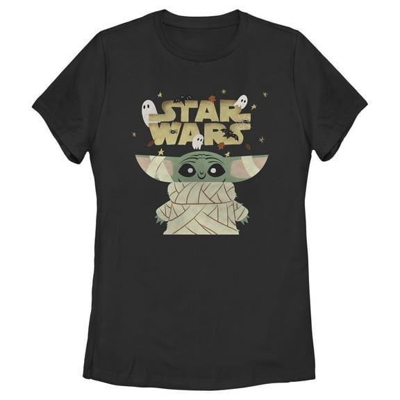 Women's Star Wars: The Mandalorian Halloween Grogu Mummy Graphic Tee Black Small