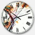 thumbnail image 1 of Designart 'Abstract Handpainted Orange Flowers Traditional Wall Clock, 1 of 4