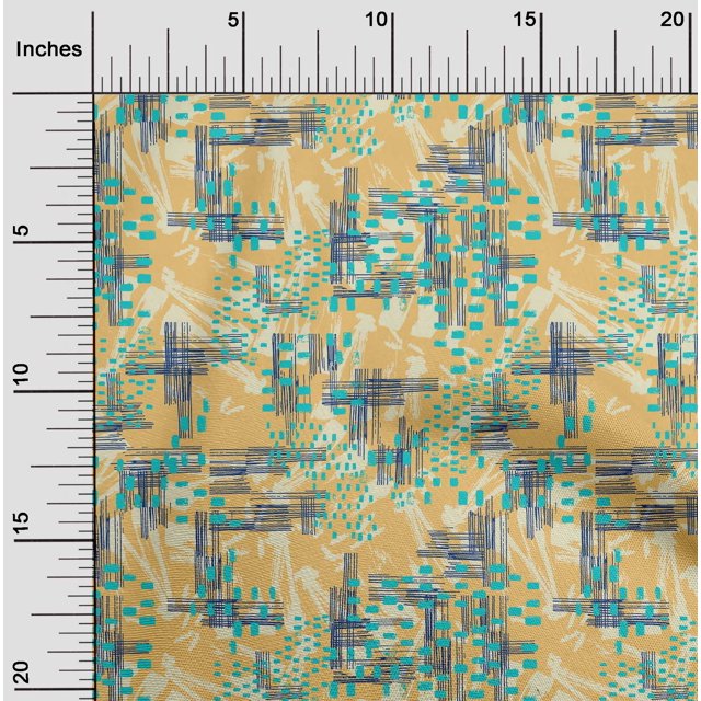 oneOone Georgette Viscose Ucla Gold Fabric Geometric Texture Sewing Material Print Fabric By The Yard 42 Inch Wide