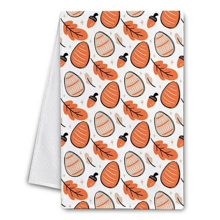 

FaLX Kitchen Towel Soft Water Absorption Microfiber Easter Rabbit Pattern Dish Cleaning Cloth Daily Use