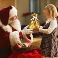thumbnail image 7 of Iumwxz Festive Christmas Drawstring Gift Bags with Premium Aluminum Foil Material for Holiday Wrapping Party Decorations and Treats 29x43cm Size Sturdy Reusable, 7 of 7