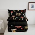 thumbnail image 5 of Homewish Boho Plant Mushrooms Twin Comforter Sets,Floral Butterflies Dragonflies Bedding Set,Black Reversible,2 Pieces,1 Comforter and 1 Pillowcase, 5 of 7