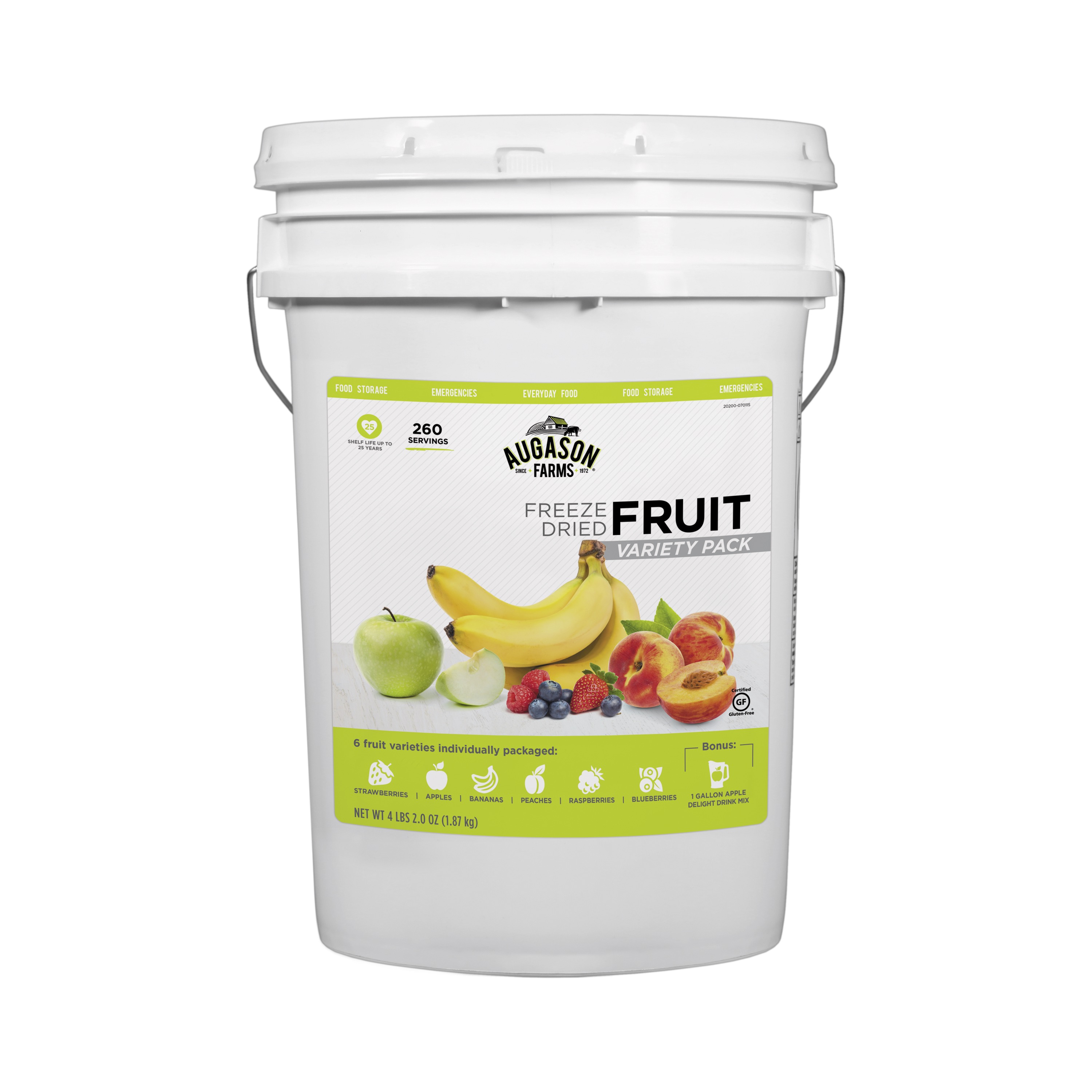 Augason Farms Freeze Dried Fruit Variety Pack, 4 lbs