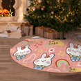 thumbnail image 6 of Daiia Rabbit So Cute Drawing Merry Christmas Tree Skirt , Xmas Large Lace-up Tree Skirt, Santa Snowflakes Rustic Home Decorations New Year Party Farmhouse Decor-30", 6 of 7