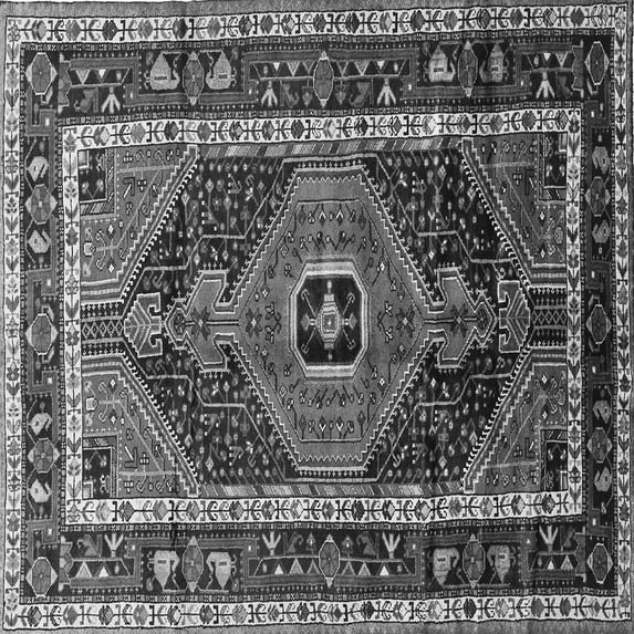 Ahgly Company Indoor Square Persian Gray Traditional Area Rugs, 7' Square