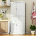 ETASE 72 Pantry White Tall Kitchen Pantry Storage with Drawer & Adjustable