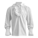 thumbnail image 2 of Camisas Para Hombre XXL Camisa de corte vintage gótica para hombre, cuello con cordón, dobladillo, manga larga, camisa de manga abullonada (White, L), 2 of 6