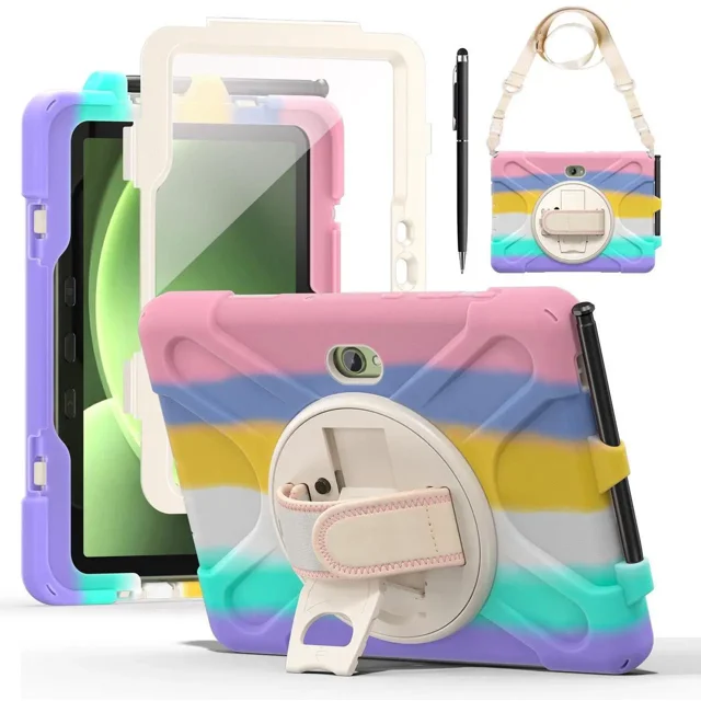 Case for Samsung Galaxy Tab Active5 Pro 2025 / Active4 Pro 2022 / Active Pro 2019 10.1" Shockproof Drop Protection Cover with Screen Protector Pencil Holder Stand Shoulder Strap Stylus Pen