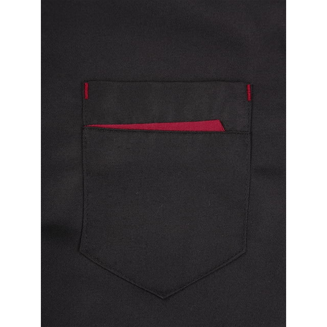 Riismen Unisex Men Women Chef Jacket Estaurant Hotel Work Clothes Kitchen Cooking Uniform Black XL