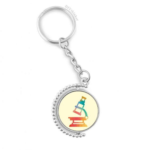 cartoon microscope chestry pattern rotatable keyholder disc accessories chain clip