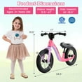thumbnail image 3 of Costway 12 Inch Magnesium Toddler Balance Bike No Pedal Training Toddler Balance Bike Pink, 3 of 10