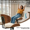 thumbnail image 5 of Toject Office Chair, Task Chair with Stripes Wooden Back, Mid-Century Modern Computer Chair, Armless Desk Chair for Home Office, White, 5 of 9